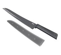 KUHN RIKON Colori+ - Cuchillo de pan (hoja dentada, protector de hoja, antiadherente, acero inoxidable, 32,5 cm), color gris