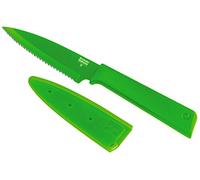 KUHN RIKON, Cuchillo de cocina de sierra antiadherente con funda de seguridad Colori +, 19 cm, Verde