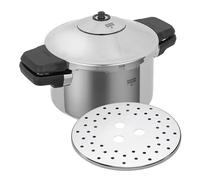 Kuhn Rikon Duromatic Inox, Olla a Presión Super Rápida con Asas, Olla Express Apta para Inducción, Fondo Superthermic para una buena Distribucion del Calor, Acero Inoxidable 18/10, 4 L./ 24 Cm