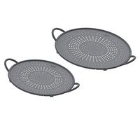 KUHN RIKON Juego de protección antisalpicaduras de silicona, color gris, 2 unidades