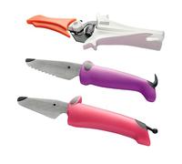 KUHN RIKON kinderkitchen Kindermesser und Schere Set 3-teilig, fuchsia/violett/weiss, ab 3 Jahren