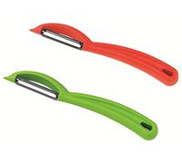 KUHN RIKON Pelador Giratorio Suizo Recto/dentado, Juego de 2, Verde/Rojo