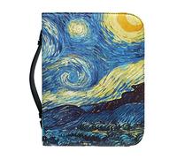 Kuiaobaty Funda para Biblia de Mujer de Cuero Sintético con Arte de Van Gogh, Estuche Portátil para Libros Noche Estrellada 7.5 x 10 Pulgadas, Regalo para Hombres y Mujeres 4 Tamaños