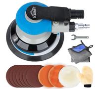 KUIMIT Lijadora orbital aleatoria de aire de 125 mm, lijadora excéntrica de doble acción, lijadora neumática de palma para pulidores de madera, metal y trabajos de carrocería