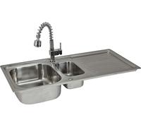 KuKoo: Fregadero y grifo de cocina de acero inoxidable premium, modelo Padstow