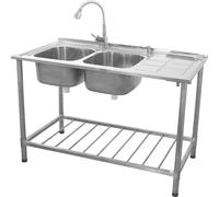 Kukoo: Mesa de lavado para hostelería, fregadero de lavado, con superficie de escurrido a la derecha
