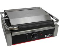 KuKoo, plancha para panini de acero inoxidable, con una mitad lisa y la otra mitad con relieve