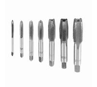 Kukyller Macho de roscar de acero con rosca métrica de 7 piezas, juego de herramientas para macho de roscar con rosca de acero para cojinetes M3 a M12 Brocas de roscar para tornillos