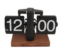 Kukyller Reloj de Escritorio con Tapa, Reloj Digital Retro abatible hacia Abajo, Funciona con Pilas, Reloj con Engranaje Interno, decoración del hogar con Engranaje Interno para decoración (Negra)