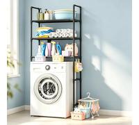 kumamart Estante 3 Niveles sobre Lavadora Organizador Baño | Maximiza el espacio del baño con este estante de 3 niveles para toallas y cestas de almacenaje.(Black)