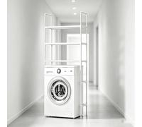 kumamart Estante 3 Niveles sobre Lavadora Organizador Baño | Organiza eficientemente tu hogar con este estante diseñado para ahorrar espacio vertical.(White)