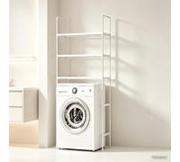 kumamart Estantería Lavadora 3 Niveles Mueble Baño | El salvaespacio encaja sobre tu lavadora para organizar tus elementos esenciales diarios.(White)