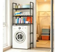 kumamart Estantería Lavadora 3 Niveles Mueble Baño | Organiza eficientemente tu hogar con este estante diseñado para ahorrar espacio vertical.(Black)