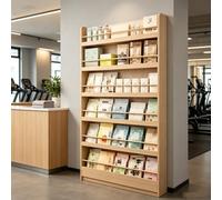 kumamart Librería 6 Baldas de Madera Maciza, Estantería Flotante para Salón | Librería alta de 6 niveles en para cuentos infantiles, dormitorio y salón.(67.72*35.43*3.94in)