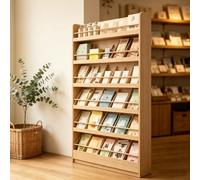 kumamart Librería 6 Baldas de Madera Maciza, Estantería Flotante para Salón | Librería estrecha de 6 estantes ahorro de espacio con doble sistema de montaje en pared.(67.72*39.37*3.94in)