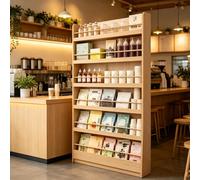 kumamart Librería estrecha de madera de 6 niveles, estantería independiente | 6 niveles, diseño estrecho, esquinas redondeadas, fácil montaje. Ancho: 100 cm
