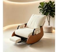 kumamart Silla Mecedora Ergonómica - con Reposapiés Retráctil | Sillón relax moderno con base balancín estable y práctico bolsillo lateral para revistas.