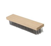 Kuntesetty Cepillo de Alambre con Mango Escoba Metálica para Cepillo de Cerdas de Acero Inoxidable Fuerte Estructura para Eliminar Óxido Adecuado para L, 30 CENTIMETROS