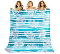 KUOGAS Toalla Playa XXL 200x145 cm, Toalla Grande De Microfibra De Secado RáPido, Toalla De BañO Sin Arena, Manta De Playa Mujer (Hoja Azul Cielo)