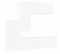 KUPTYERFG 5-TLG. TV Wandschrank Set Hängend, Wohnwand Weiß Holzwerkstoff | Armarios colgantes modulares para sala de estar: montaje en pared que ahorra espacio, gran capacidad de almacenamiento y un
