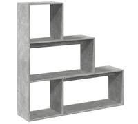 KUPTYERFG Estantería divisoria para habitación, color gris hormigón, 123 x 29 x 123 cm, moderna estantería escalonada de material de madera, estantería con 3 niveles, estantería de pie para salón