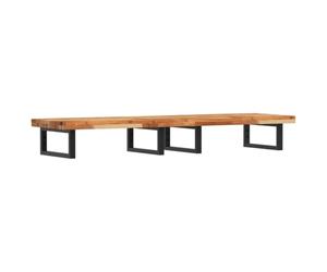 KUPTYERFG Estantería para lavabo, montaje en pared, madera de acacia, acero | Elegante consola de lavabo de madera maciza y metal para su cuarto de baño con montaje flexible del grifo.