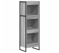 KUPTYERFG Librería Sonoma gris 40 x 30 x 121 cm - Moderna estantería de madera con patas de acero, estantería estrecha con 3 compartimentos para libros y decoración