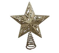 Kurt Adler 20 cm Dorado Brillante Estrella de 5 Treetop