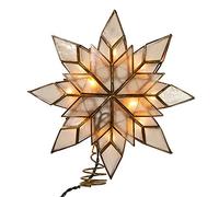 Kurt Adler 22,86 cm Capiz Estrella para árbol de Navidad con 10 Luces claras y 1 Bombilla de Repuesto