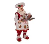 Kurt Adler - Figura Decorativa de Papá Noel, 28 cm, diseño de Chef de Jengibre, Multicolor