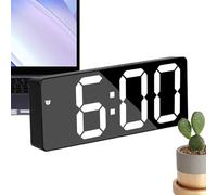 Kustimantu - Reloj de Espejo Digital, Despertador Digital de Pared con Gran Pantalla y Espejo, ángulo Ajustable, 2 Modos Modernos, Grandes dígitos para salón de peluquería Dormitorio