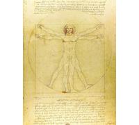 KUSTOM ART Póster decorativo de pared Serie Pintores Famosos Leonardo da Vinci Hombre Vitruviano Impresión artística sobre papel Patinata 40 x 30 cm sin marco