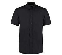 KUSTOM KIT Clásico Ajuste Manga Corta Inteligente Trabajo Camisa (KK100) - Negro (XL)