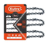 Kutrex Cadena de motosierra de 16 pulgadas, paso LP de 3/8 pulgadas, calibre 43 pulgadas, 56 eslabones de transmisión, cadena de retroceso bajo para Greenworks, Husqvarna, Echo y más -S56 (3 cadenas)