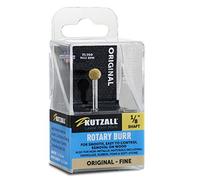 Kutzall Fresa Esférica Original, Eje de 1⁄8", Fino - Accesorio para Dremel, Foredom, DeWalt, Makita. Recubrimiento Abrasivo de Carburo de Tungsteno, Cabezal de 6,3mm de Diámetro, S-14-EG