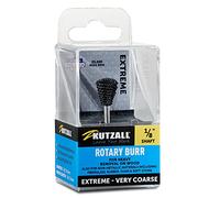 Kutzall Fresa Extremo de Cola de Paloma, Eje de 1⁄8", Muy Basto - Accesorio para Dremel, Foredom, DeWalt, Makita. Carburo de Tungsteno Abrasivo, 3⁄8" (9,5mm) Dia. X 1⁄2" (12,7mm), DTX-38-EC