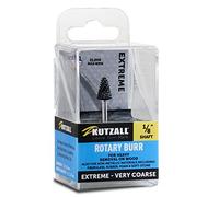 Kutzall Fresa Rotativa Cónica Extremo, Eje de 1⁄8", Muy Basto - Accesorio para Dremel, Foredom, DeWalt, Makita. Carburo de Tungsteno Abrasivo, 1⁄4" (6,3mm) Dia. X 1⁄2" (12,7mm) Longitud TX-14-EC