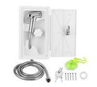 Kuuleyn Caja de Ducha 267 x 157 x 107 mm Kit de Caja de Ducha Exterior ABS Interruptor de frío Caliente con 2 Llaves Kit para Barco Marino Autocaravana Caravana Blanco