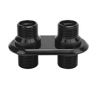 Kuuleyn Conector universal de mamparo de aire acondicionado para automóvil, interfaz de firewall de CA de doble puerto, piezas de repuesto modificadas de alto rendimiento (Black)