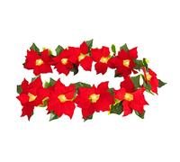 Kuuleyn Guirnalda de Luces navideñas con Flor de Pascua, 10 Luces LED de Cadena navideña con Flores Artificiales