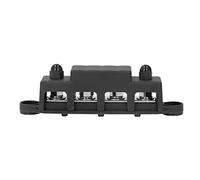 Kuuleyn Panel de distribución RV, Barra colectora M8 de 4 Pernos, módulo de Alta Resistencia, Bloque de distribución de energía, Caja de Barra colectora para yate RV 48VDC 250A (Negra)