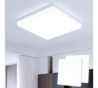 Kuwork Plafon LED Techo 48W, 4800LM 6500K Lampara Techo, Modernos Lampara de Techo LED para Dormitorios Salones Cocina Blanco, Cuadrado, 30CM (Pack of 2)