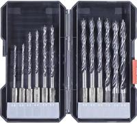 kwb 108830 - Juego de brocas en espiral para madera (12 piezas, portabrocas de sujeción rápida, portabrocas para corona dentada, 12 unidades)