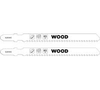 kwb 2 hojas de sierra de calar de madera dura, fibra de vidrio (adecuadas para madera dura, plástico GFK, bimetal, dientes endurecidos, vástago en T)