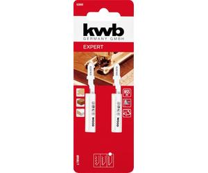 kwb 2 hojas de sierra de calar para laminado, corte curvo (para laminado, madera dura, bimetal)