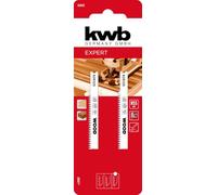 kwb 2 hojas de sierra de calar para laminado (para laminado, madera dura, bimetal)