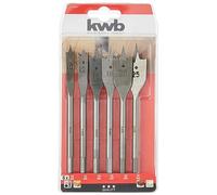 kwb 512490, Juego de brocas planas para madera de 10, 12, 16, 18, 20 y 25 mm