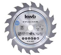 kwb 581557 Hoja de sierra circular para madera y madera dura, Cleancut, 127 x 12.75 mm