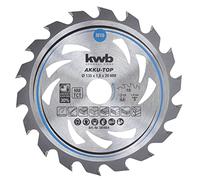 kwb 581954 Hoja de sierra circular de ahorro de energía Easy Cut, diámetro de 135 x 20 mm corte fino con dentado alterno especial 18 dientes Z18, AKKU-TOP corte fino, 135 x 20
