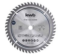 kwb 584168 Hoja de sierra circular de carpintero, madera/madera dura, cortes de 156 x 12,7 mm, número alto, 48 dientes Z-48, hoja de sierra de precisión fina, 75 x 30